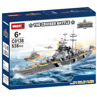 HKM-901075 Military Battleship Model Building Blocks Toy Set for DIY Assembly - Compatible with Aircraft Carrier and Bismarck Design