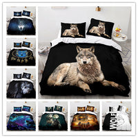 HKM-901331 Animal Printed Three-Piece Bedding Set in Multiple Sizes - Modern Simplicity Design