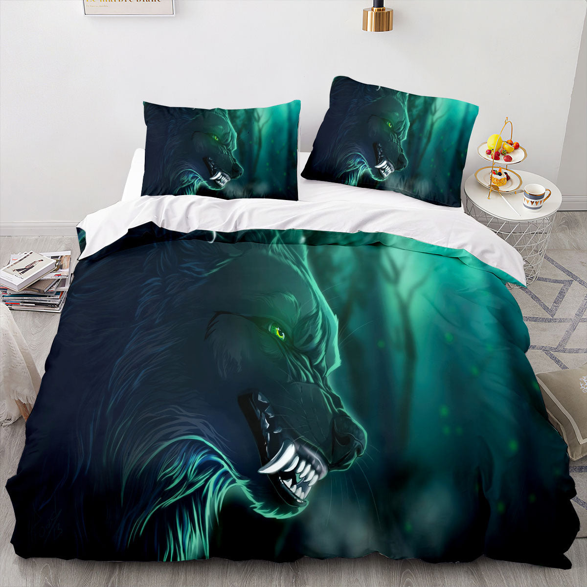 HKM-901331 Animal Printed Three-Piece Bedding Set in Multiple Sizes - Modern Simplicity Design