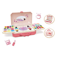 HKM-901331 DIY Makeup Playset for Girls - Portable Cosmetic Box Suitcase with Beauty Accessories, Ages 2-13