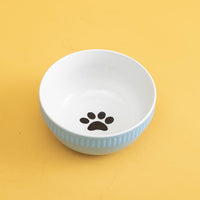 HKM-901523 High Foot Ceramic Pet Bowl with Neck Protection for Cats - Multiple Colors and Designs Available