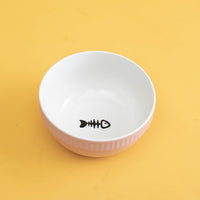 HKM-901523 High Foot Ceramic Pet Bowl with Neck Protection for Cats - Multiple Colors and Designs Available