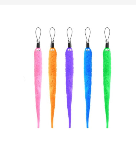 HKM-901523 Replacement Head for Cat Teasing Stick - Colorful Caterpillar Plush Variety