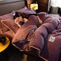 HKM-901971 Milk Fiber Bedding Set with Sheet, Duvet Cover, and Pillowcases - Available in Four Sizes