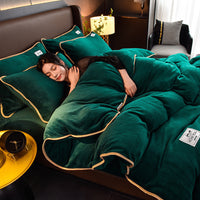 HKM-901971 Milk Fiber Bedding Set with Sheet, Duvet Cover, and Pillowcases - Available in Four Sizes