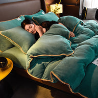 HKM-901971 Milk Fiber Bedding Set with Sheet, Duvet Cover, and Pillowcases - Available in Four Sizes