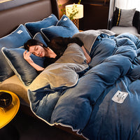 HKM-901971 Milk Fiber Bedding Set with Sheet, Duvet Cover, and Pillowcases - Available in Four Sizes