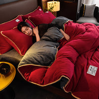 HKM-901971 Milk Fiber Bedding Set with Sheet, Duvet Cover, and Pillowcases - Available in Four Sizes