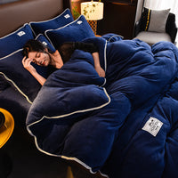 HKM-901971 Milk Fiber Bedding Set with Sheet, Duvet Cover, and Pillowcases - Available in Four Sizes