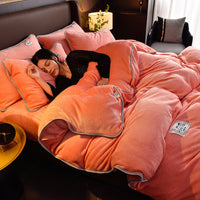 HKM-901971 Milk Fiber Bedding Set with Sheet, Duvet Cover, and Pillowcases - Available in Four Sizes