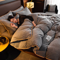 HKM-901971 Milk Fiber Bedding Set with Sheet, Duvet Cover, and Pillowcases - Available in Four Sizes