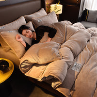 HKM-901971 Milk Fiber Bedding Set with Sheet, Duvet Cover, and Pillowcases - Available in Four Sizes