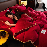 HKM-901971 Milk Fiber Bedding Set with Sheet, Duvet Cover, and Pillowcases - Available in Four Sizes