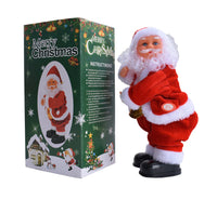 HKM-902099 Hip-Shaking Electric Santa Ornament with Music - 12-Inch Christmas Decoration