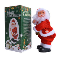 HKM-902099 Hip-Shaking Electric Santa Ornament with Music - 12-Inch Christmas Decoration
