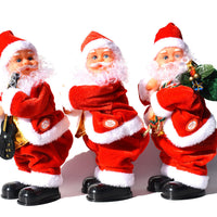 HKM-902099 Hip-Shaking Electric Santa Ornament with Music - 12-Inch Christmas Decoration