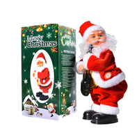 HKM-902099 Hip-Shaking Electric Santa Ornament with Music - 12-Inch Christmas Decoration