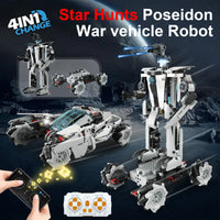 HKM-902227 Transformer RC Robot Stunt Car – 4 in 1 STEM Assembly Toy for Ages 8 and Up – Educational Building Block Set