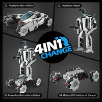 HKM-902227 Transformer RC Robot Stunt Car – 4 in 1 STEM Assembly Toy for Ages 8 and Up – Educational Building Block Set