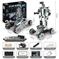 HKM-902227 Transformer RC Robot Stunt Car – 4 in 1 STEM Assembly Toy for Ages 8 and Up – Educational Building Block Set