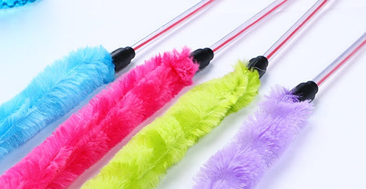 HKM-902291 Cat Teaser Plush Toy - Colorful Rod for Interactive Play, 50CM Length, Perfect for Pets and Gift Giving