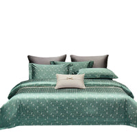 HKM-902483 Elegant Long-Staple Cotton Jacquard Four-Piece Bedding Set in Striped and Solid Designs