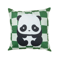 HKM-902547 Plush Cartoon Panda Pillow Case with Insert - 45x45 Polyester Cushion Cover