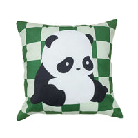 HKM-902547 Plush Cartoon Panda Pillow Case with Insert - 45x45 Polyester Cushion Cover