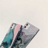 HKM-902739 Granite Stone Marble Pattern Half-Clad Phone Case for iPhone 12, 11 Pro, X, XS Max