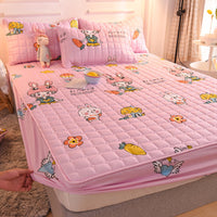 HKM-902867 Heart-Shaped Thin Mattress Dustproof Protection Cover - Full Bedding Set with Quilted Design