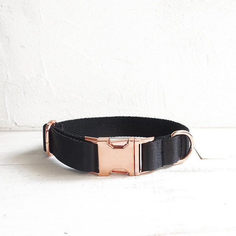 HKM-902995 Personalized Black Polyester Dog Collar in Various Sizes