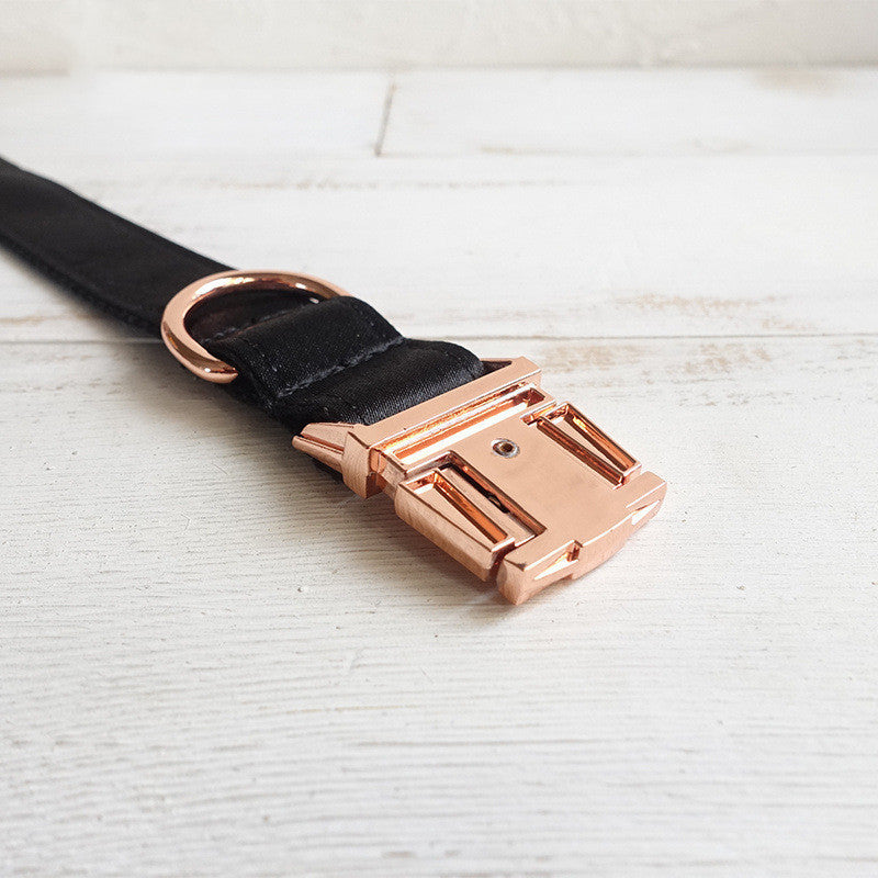 HKM-902995 Personalized Black Polyester Dog Collar in Various Sizes