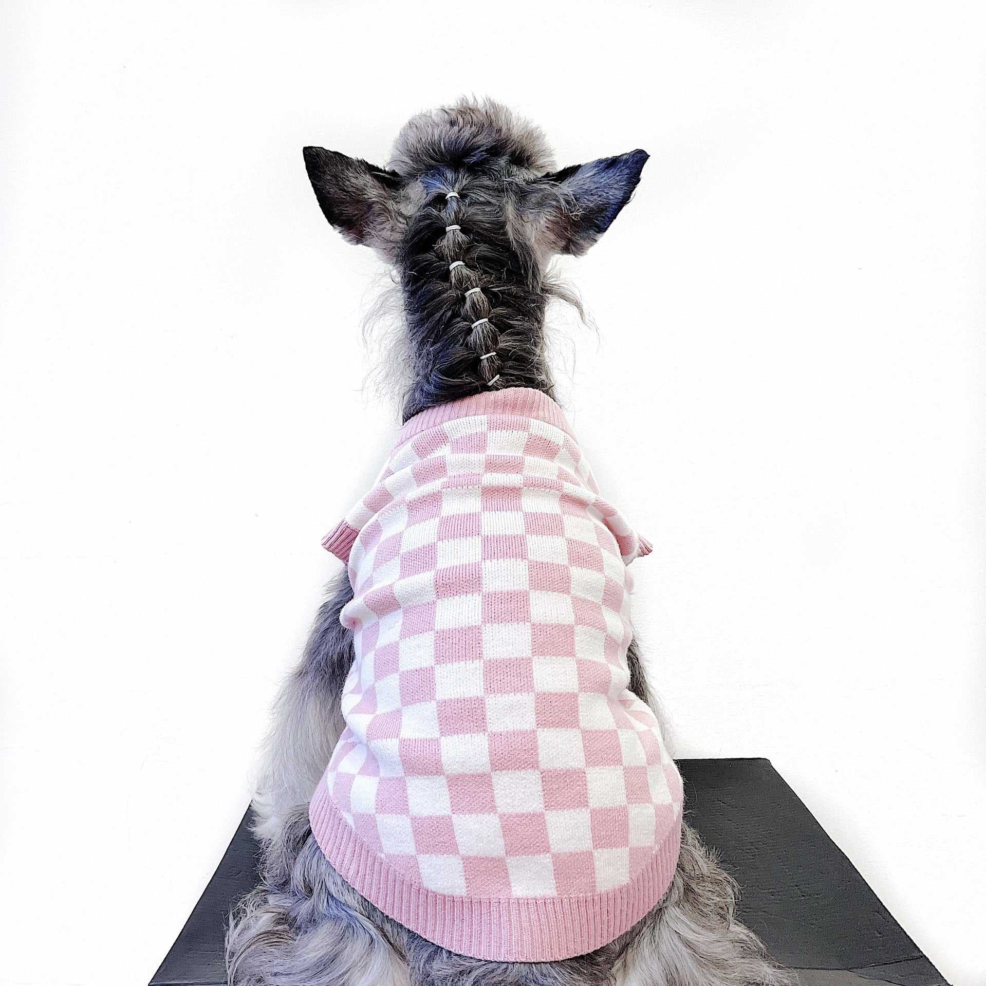 HKM-903059 Pet Cute Pink Checkerboard Vest Sweater for Dogs and Cats