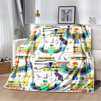HKM-903123 3D Digital Printed Flannel Blanket with Cute Cartoon Animal Design for Autumn and Winter
