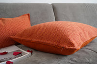 HKM-903187 Orange-Red Double-Sided Cotton and Linen Pillowcase for Sofa | 45x45cm, 50x50cm, 55x55cm, 30x50cm, 35x55cm Options