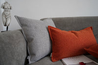 HKM-903187 Orange-Red Double-Sided Cotton and Linen Pillowcase for Sofa | 45x45cm, 50x50cm, 55x55cm, 30x50cm, 35x55cm Options