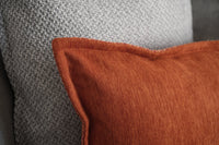 HKM-903187 Orange-Red Double-Sided Cotton and Linen Pillowcase for Sofa | 45x45cm, 50x50cm, 55x55cm, 30x50cm, 35x55cm Options