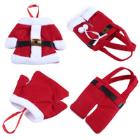 HKM-903251 Christmas Tableware Set - Red Non-Woven Fabric Knife and Fork Bag for Festive Dining