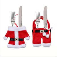 HKM-903251 Christmas Tableware Set - Red Non-Woven Fabric Knife and Fork Bag for Festive Dining