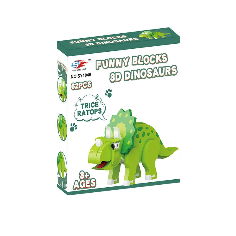 HKM-903379 3D Dinosaur EVA Building Block Puzzle - Educational DIY Toy for Kids Ages 3+