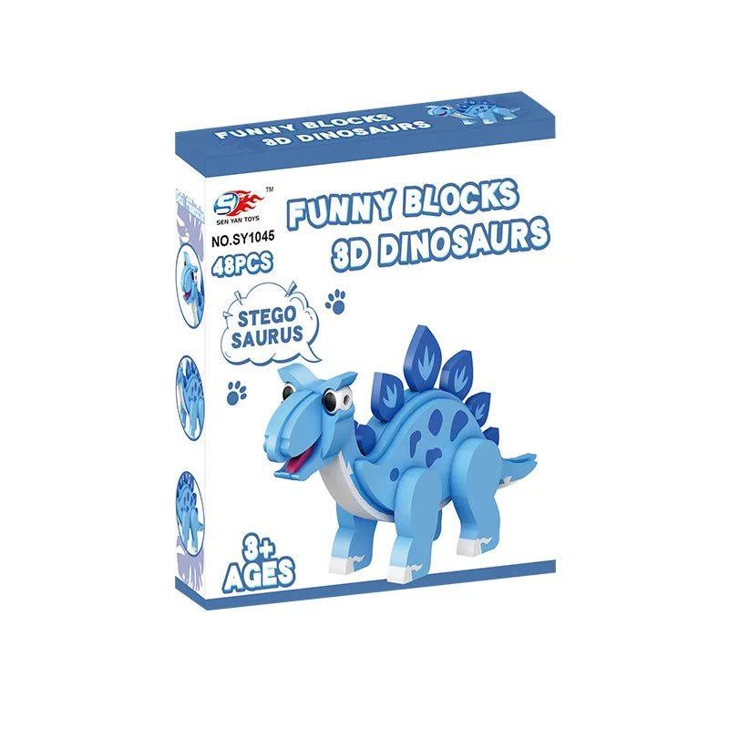 HKM-903379 3D Dinosaur EVA Building Block Puzzle - Educational DIY Toy for Kids Ages 3+