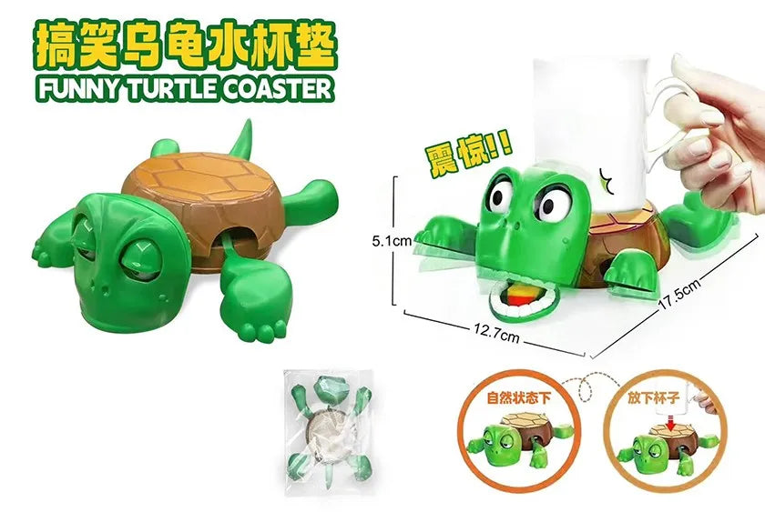 HKM-903443 3D Animated Turtle Coaster Drink Holder with Fun Expressions for All Ages