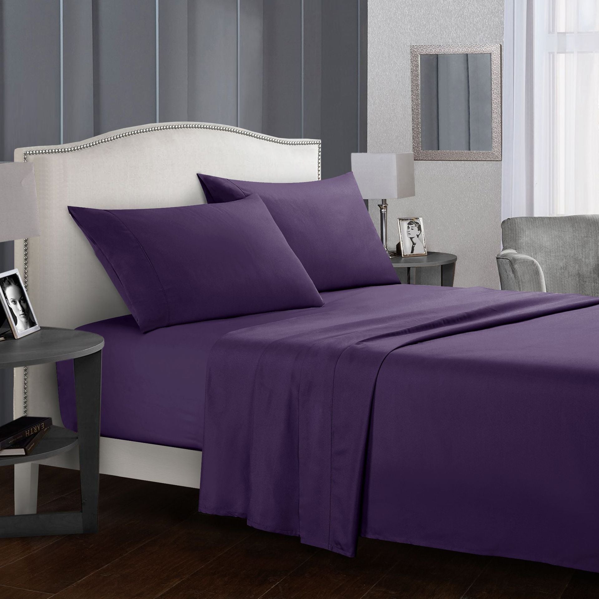 HKM-903571 Soft and Comfortable Four-Piece Bed Sheet Set in Multiple Sizes