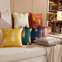 HKM-903635 Geometric Pattern Jacquard Square Cushion Cover in Multiple Colors