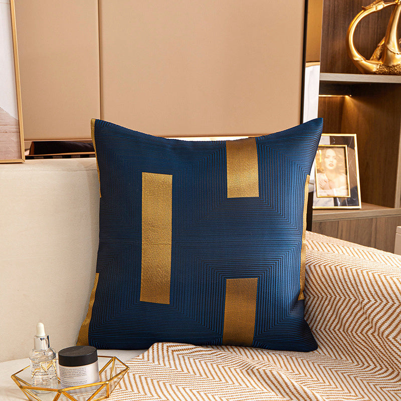 HKM-903635 Geometric Pattern Jacquard Square Cushion Cover in Multiple Colors