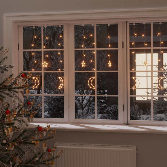 HKM-903763 Star and Moon String Lights with Remote Control - 138 Energy-Saving LEDs for Holiday Decor
