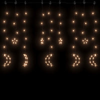 HKM-903763 Star and Moon String Lights with Remote Control - 138 Energy-Saving LEDs for Holiday Decor