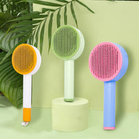 HKM-903891 Curved Needle Massage Comb for Long Hair Pet Grooming – 2-in-1 Cat and Dog Hair Removal Brush