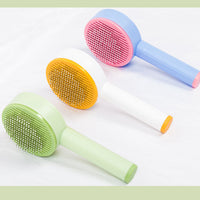 HKM-903891 Curved Needle Massage Comb for Long Hair Pet Grooming – 2-in-1 Cat and Dog Hair Removal Brush