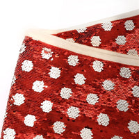 HKM-904083 Creative Home Christmas Tree Skirt with Red and White Dot Sequins, Non-Woven Fabric, 61CM & 77CM